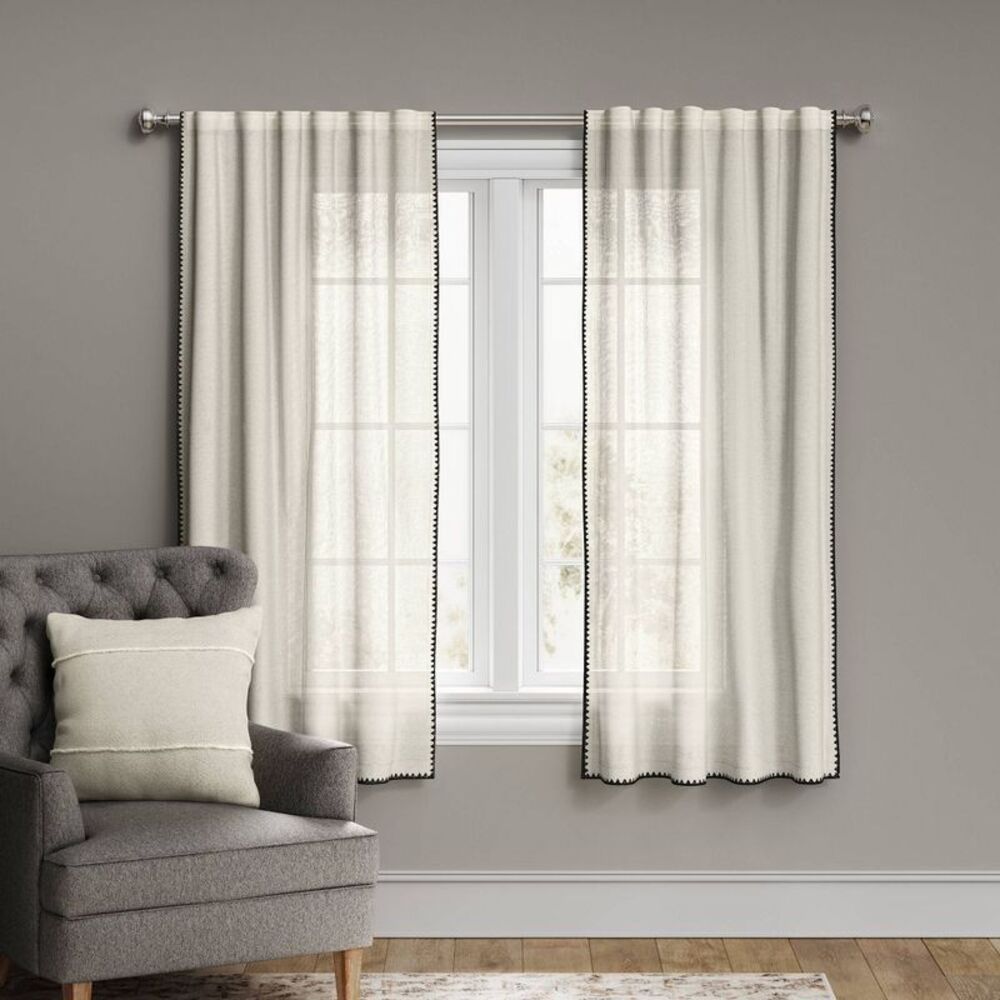 Open Box - Threshold - 1pc 54"x108" Light Filtering Stitched E Off White